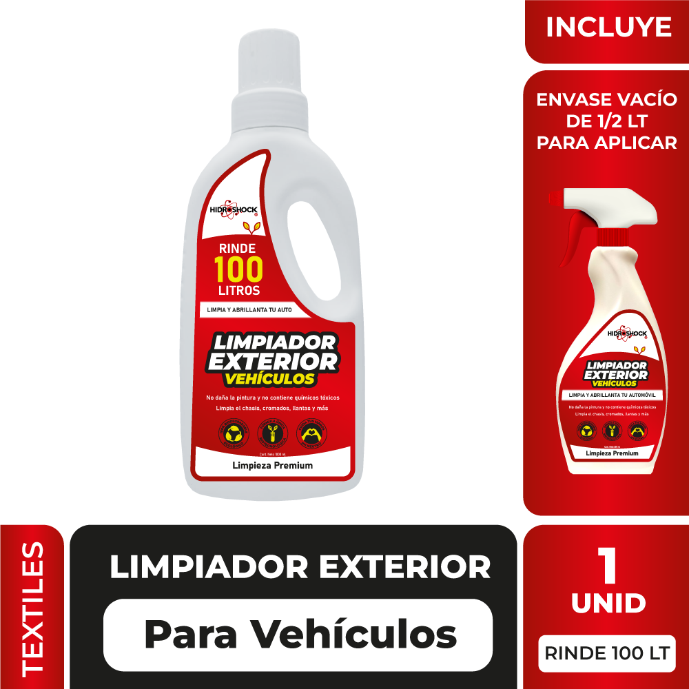 Limpiador Exterior de Vehiculos 1Litro (Rinde 100 Litros)