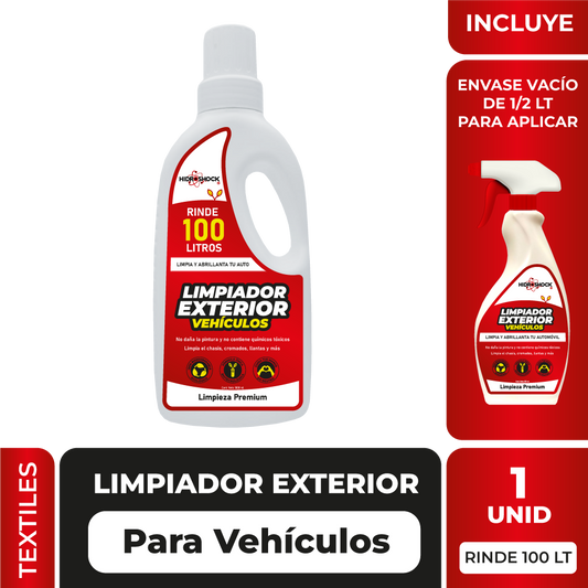 Limpiador Exterior de Vehiculos 1Litro (Rinde 100 Litros)