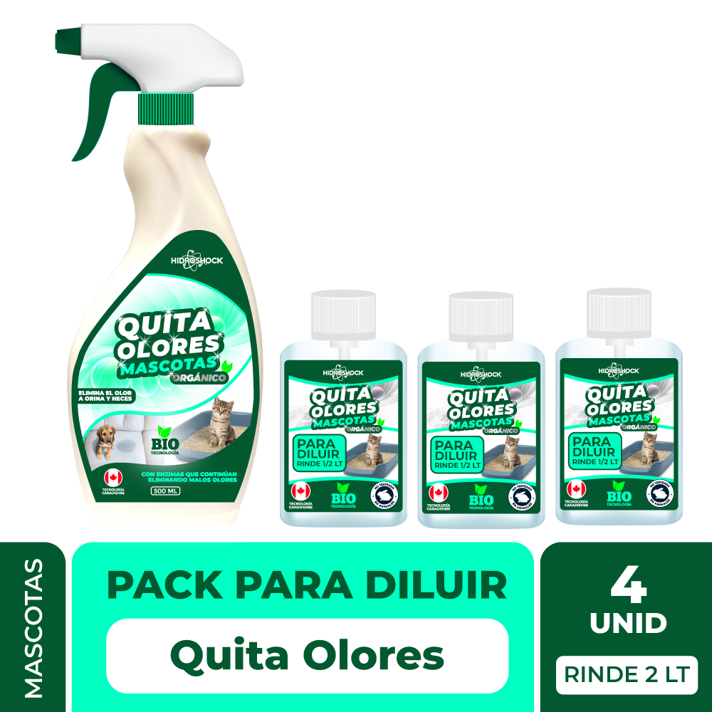 PACK Quita Olores Mascotas para Diluir (Rinde 2 LT)