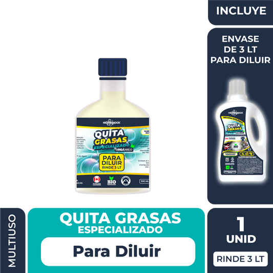 Quita Grasas Especializado Recarga rinde 3 LT (Incluye envase VACÍO de 3 LT para diluir)