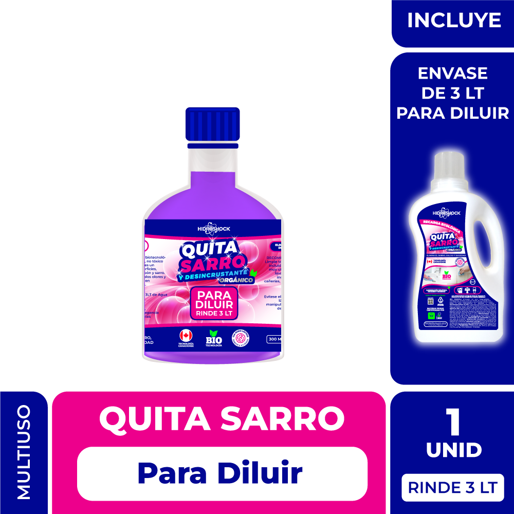 Quita Sarro Recarga rinde 3 LT (Incluye envase VACÍO de 3 LT para diluir)